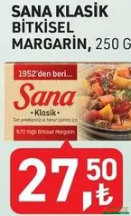 SANA KLASİK BİTKİSEL MARGARİN 250 G fiyat ve kampanya bilgisi